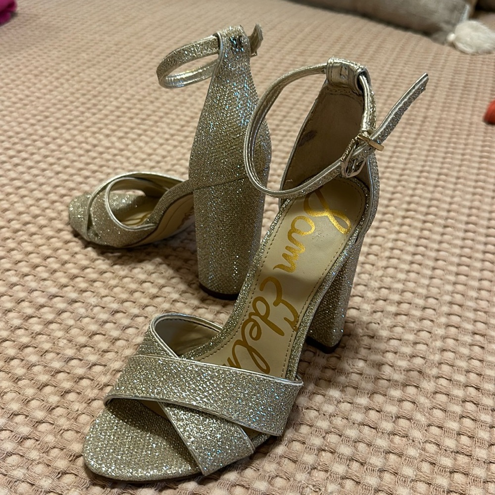 Sam Edelman Gold Heels Size 4 New. Sparkling. 3.5 inch heels